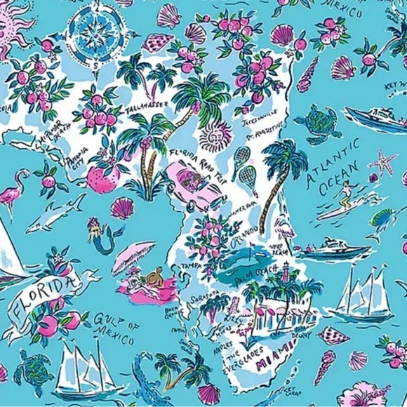 Lilly Pulitzer Bag Amalfi Blue Lilly Road Trip - Picture 4 of 4